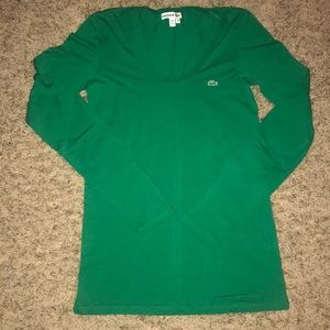 Lacoste long sleeve scoop neck tee! 🐊